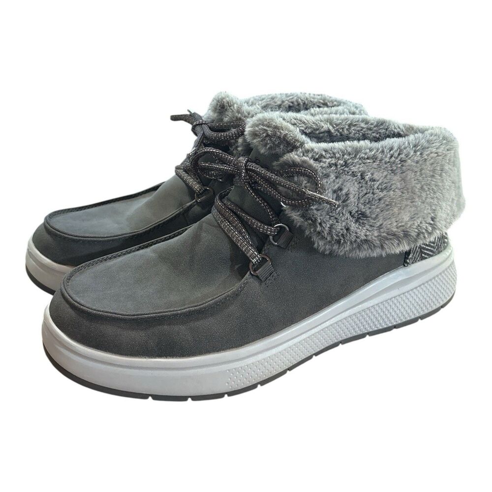 Skechers Bobs Skip Cute Wave-Fur Fancies Booties Women's Size 10